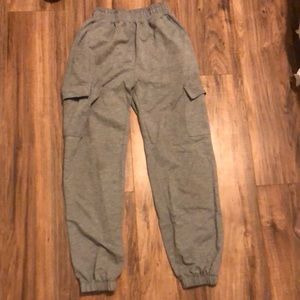 Grey cargo joggers
